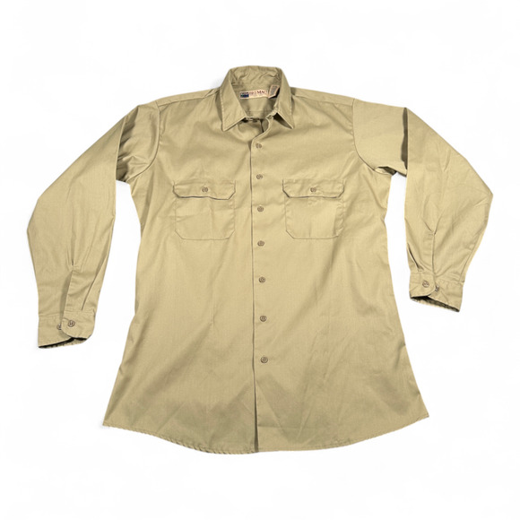 Vintage Big Mac Shirt Adult LARGE Brown JC Penney Workwear Uniform Prison USA - Picture 1 of 9